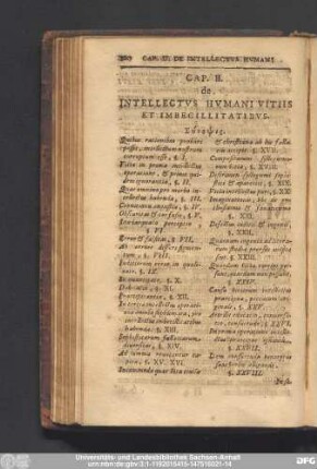 Cap. II. de Intellectus Humani Vitiis Et Imbecillitatibus.