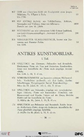 Antikes Kunstmobiliar (Nr. 171-192)
