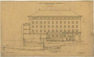 Bestelmeyer, German; München, Hofgartenstr. 3; Köglmühl - Areal, Wohn- und Geschäftshausneubau - Teilschnitt