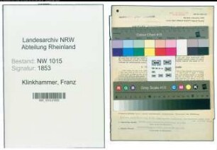 Entnazifizierung Franz Klinkhammer , geb. 01.10.1896 (Inspektor)