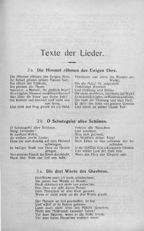 Texte der Lieder.