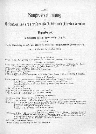 Hauptversammlung des Gesamtvereins der deutschen Geschichts- und Altertumsvereine