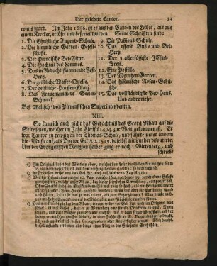 XIII. So kann ich auch nicht das Gedächtniß des Georg Rhau auf die Seite setzen ...