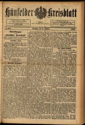 Ausgabe vom Dienstag, den 06. Oktober 1896.