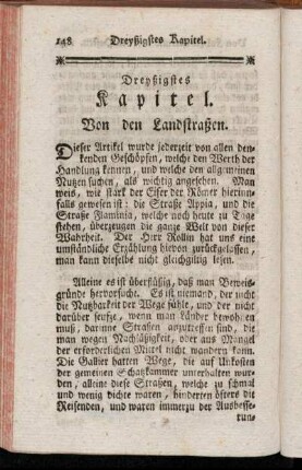 Dreyßigstes Kapitel. Von den Landstraßen.