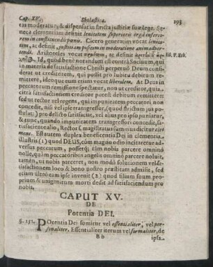 Caput XV. De Potentia Dei.
