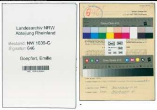 Entnazifizierung Emilie Goepfert , geb. 25.06.1903 (Postassistentin)
