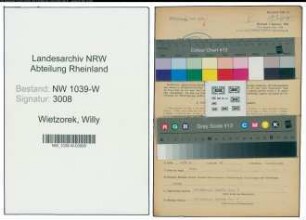 Entnazifizierung Willy Wietzorek , geb. 17.06.1907 (Bierkutscher)