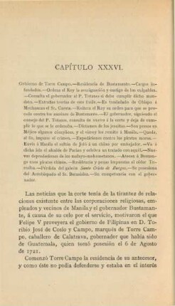 Capítulo XXXVI. Gobierno de Torre Campo. - ...