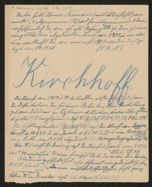 [Umschlag mit Notizen von Ernst Richard Neumann]