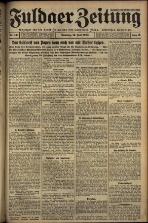 Erste Ausgabe vom Sonntag, den 12. Juni 1932.