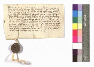 Schrot von Neuenstein verkauft an Heinrich Christian von Waldenburg seine Güter zu Stöckach; Siegel: Schrot von Neuenstein (siehe Weller, HoU/II/S. 565, 18 Nr. 685).