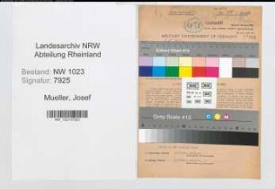 Entnazifizierung Josef Mueller , geb. 27.05.1895 (Lebensmittelhaendler)