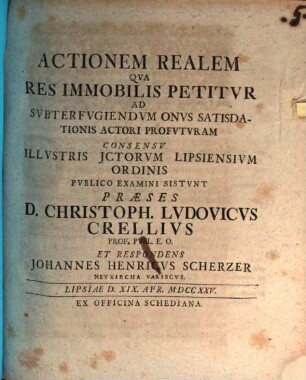 Actionem Realem Qva Res Immobilis Petitvr Ad Svbterfvgiendvm Onvs Satisdationis Actori Profvtvram