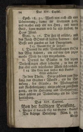 Das XIV. Capittel. Von der kräftigen Berufung.