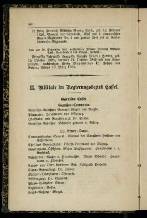 Militair im Regierungsbezirk Cassel