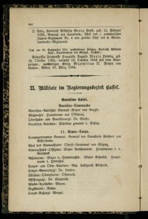 Militair im Regierungsbezirk Cassel