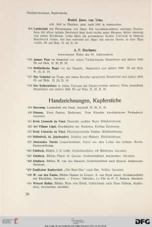 Handzeichnungen, Kupferstiche (Nr. 419-450)