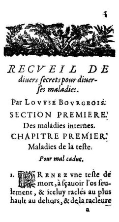 Chapitre Premier. Maladies de la teste.