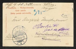 Brief von Clara Jonas an Margarete Hauptmann