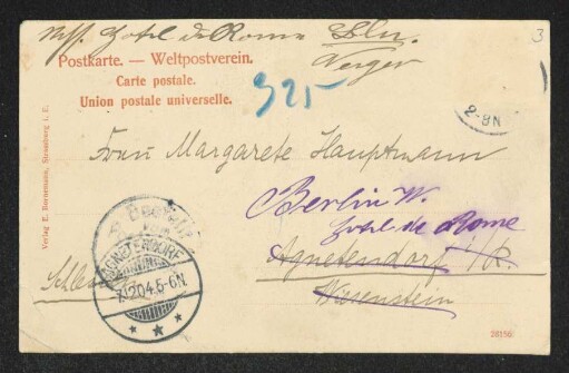 Brief von Clara Jonas an Margarete Hauptmann
