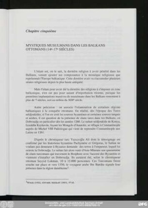 Chapitre cinquième Mystiques Musulmans Dans Les Balkans Ottomans (14e-17e Siècles)