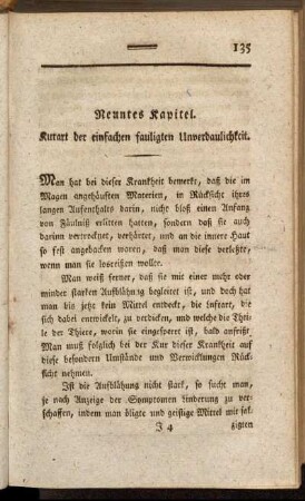 Neuntes Kapitel. Kurart der einfachen fauligten Unverdaulichkeit.
