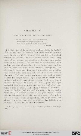 Chapter X: Gardening under William and Mary