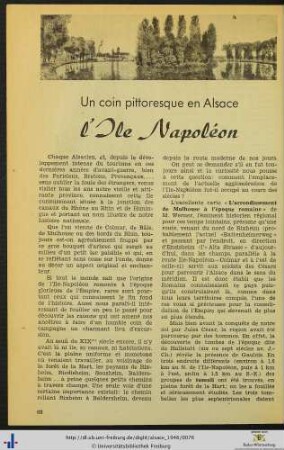 Un coin pittoresque en Alsace: l'Ile Napoléon.