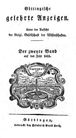 1831,2: Göttingische gelehrte Anzeigen