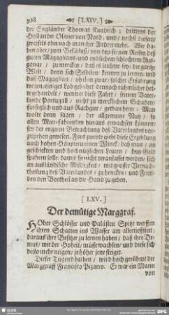 [LXV.] Der demütige Marggraf