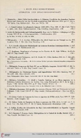 1. Buch- und Schriftwesen - Literatur- und Sprachwissenschaft (Nr. 1 - 178)