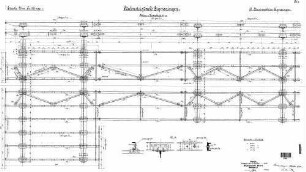 Sigmaringen: Empfangsgebäude Bahnsteigdach Pfetten und Windverband