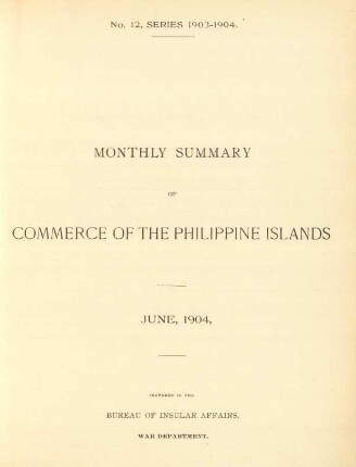 No. 12, Series 1903 - 1904. June 1904