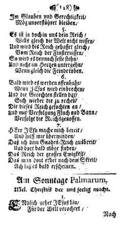 Am Sonntage Palmarum.