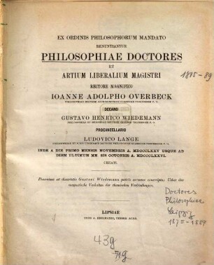 Ex Ordinis Philosophorum mandato renuntiantur philosophiae doctores et artium liberalium magistri. 1875/76
