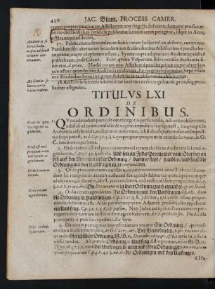 Titulvs LXI. De Ordinibus.