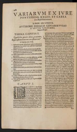 Variarum Ex Iure Pontificio, Regio, Et Caesareo Resolutionum. Liber Secundus.