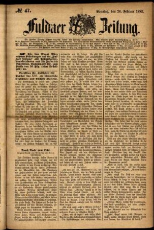 Ausgabe vom Sonntag, den 26. Februar 1882.