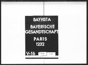 Ortenburg-Tambach, Friedrich Graf von, Geschäftsträger, Ernennung, Beglaubigung, Audienzen, Ordensverleihungen, Repräsentations- und Gehaltsbezüge, Urlaub, Pässe, Abberufung - zollfreie Einfuhr von Gebrauchs- und Verbrauchsgegenständen, sowie von Pferden