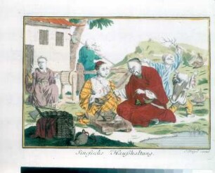 Chinesische Familie mit spielenden Kindern