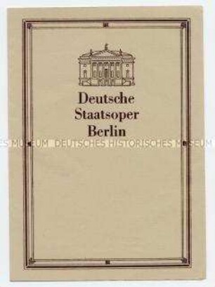 Einladungskarte zum Empfang des Ministers für Kultur der DDR anlässlich der Wiedereröffnung der Deutschen Staatsoper