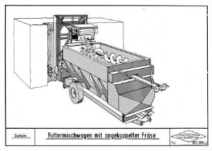 Futtermischwagen mit angekuppelter Fräse