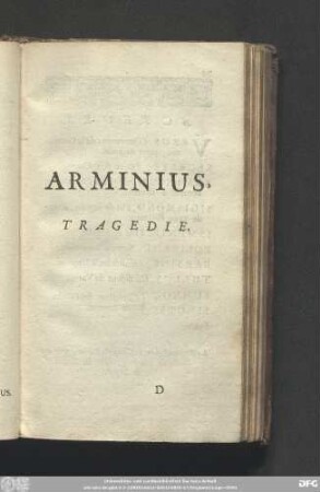 Arminius, Tragedie.