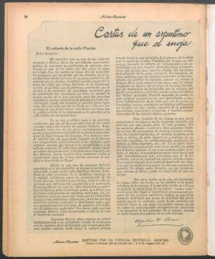 Cartas de un argentino que se enoja : El criterio de la calle Florida