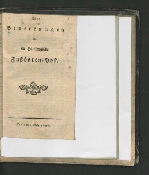 [Hauptschrift]: Den 1sten May 1797.
