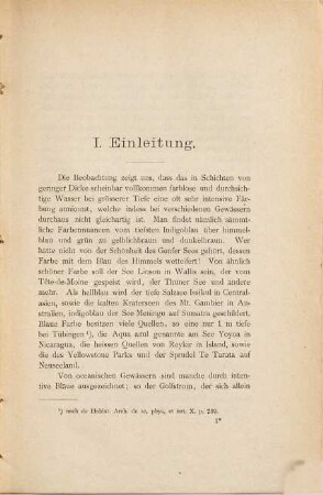 Beiträge zur Erkenntniss der Farbe des Wassers