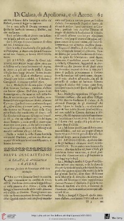 Breve descrittione di Calata, di Apollonia e di Atene
