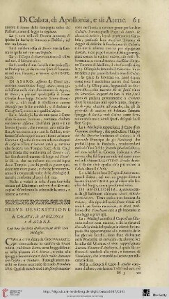 Breve descrittione di Calata, di Apollonia e di Atene