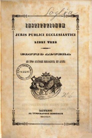 Institutionum juris publici ecclesiastici libri tres